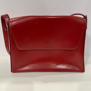Vintage Paola and Mara Red Italian Leather Shoulder Bag